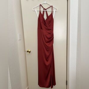 Azazie Davis Bridesmaid Dress - Size 4 // Color: Rust